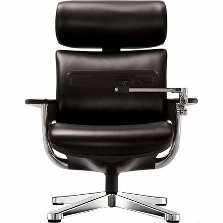 Homeroots Black Leather Chair 32.5 x 32.3 x 40.75 in. 372428